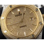 Audemars Piguet Royal Oak “Iced Out Yellow Gold” 15400SR.OO.1220SR.01 Premium Duplicate - Image 3