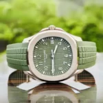 Patek Philippe – Aquanaut – Rubber Strap – Curved – Sage Green - Image 2