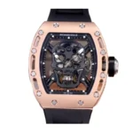Richard Mille RM 52-01 Tourbillon “Skull” Dial Rose Gold Detailed Replica