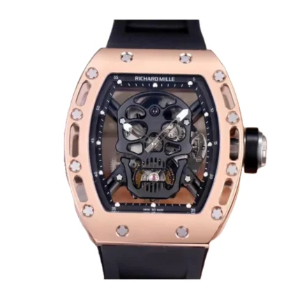 Richard Mille RM 52-01 Tourbillon “Skull” Dial Rose Gold Detailed Replica