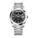 Rolex Day-Date 228206 “Black Diagonal Dial” Premium Copy 1:1